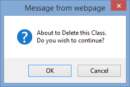 Delete Class prompt (synweb)
