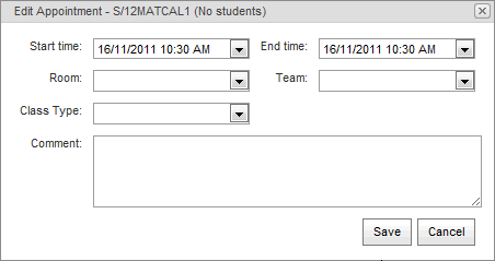Edit Appointment (synweb)