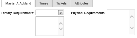 Events Maintenance - <Attendees name> details fields (synweb)