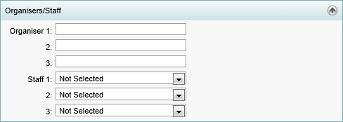 Events Maintenance - Organisers-Staff bar (synweb)