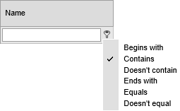 Filter drop-down (Co-Curricular Maintenance - Students bar, synweb)