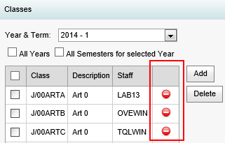 Learning Area Maintenance - Classes bar (synweb, wn66)