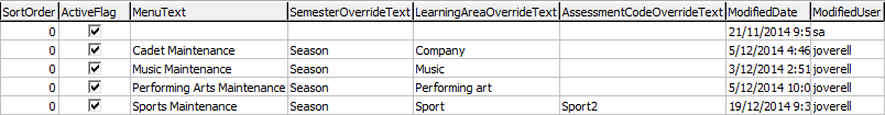 luFileTypeProgram lookup table (co-curricular program data, part 2)