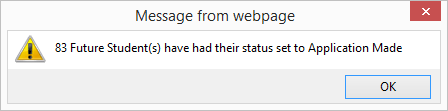 Message from webpage (information, synweb)