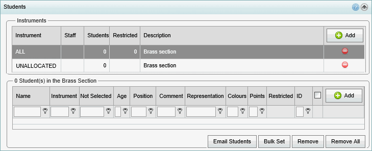 Music Maintenance - Students bar (synweb)