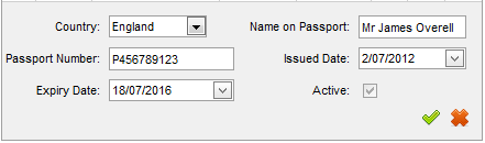 My Details - International tab (edit area)