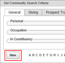New button (Set Community Search Criteria, synweb, wn66)