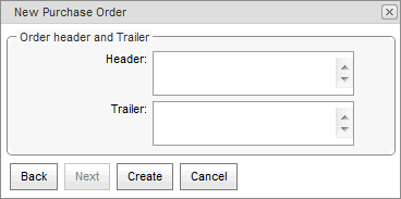 New Purchase Order window - Order header and Trailer (synweb, cut down)