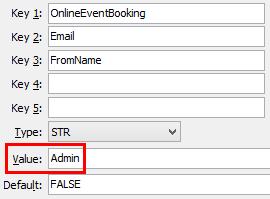 OnlineEventBooking FromName configuration setting