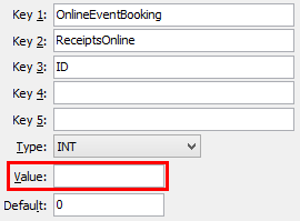 OnlineEventBooking ReceiptsOnline configuration setting