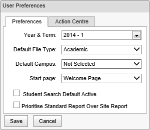 Preferences tab (synweb)