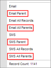 Right click menu (Student Maintenance, Student Selector area, synweb, cut down)