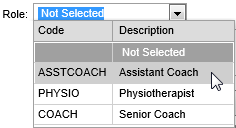 Role selection (Co-Curricular Maintenance - Staff bar, synweb)