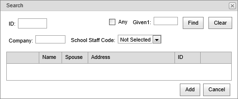 Search (Add new guest)