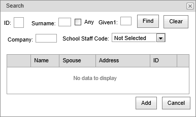 Search window (excursion organisers, synweb)