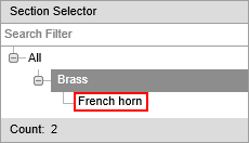 Section Selector (Music Maintenance, instrument selection, synweb)