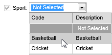 Sport dropdown list (Allocating students in bulk, synweb)