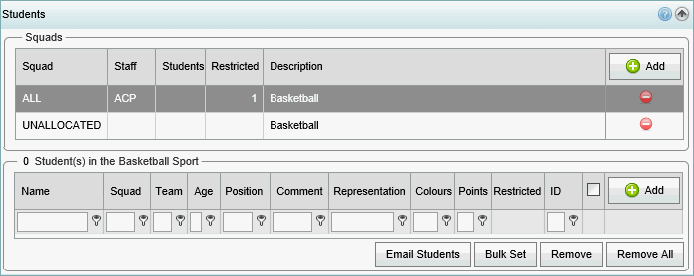 Sports Maintenance - Students bar (synweb)