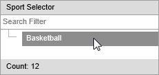 Sports selector (Sports Maintenance, sport, synweb)