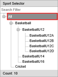 Sports selector (Sports Maintenance, synweb)