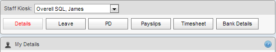 Staff Kiosk - My Details (cut down) select subordinate staff (synweb)