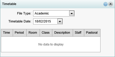 Staff Maintenance - Timetable bar