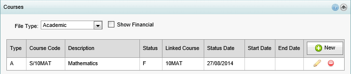 Student Maintenance - Courses bar (no Seq, synweb)