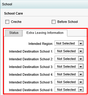 Student Maintenance - School bar - Extra Leaving Information sub-tab (what's new, synweb)