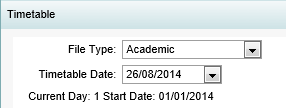 Student Maintenance - Timetable bar (selection area, synweb)