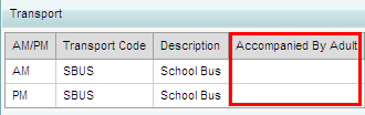 Student Maintenance - Transport bar (accompanied highlight, what's new v2.63, synweb)