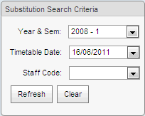 Substitutions - Daily Organiser (selections area)