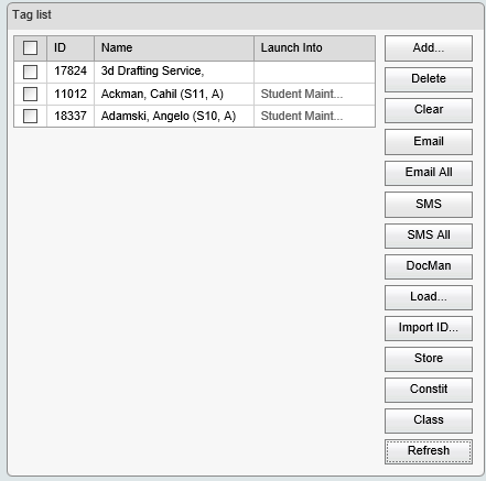 Tag List (2 records displayed, cut down, synweb)