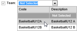 Team dropdown list (Allocating students in bulk, synweb)
