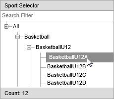 Tree structure selection (Co-Curricular Maintenance, marking attendances, synweb)