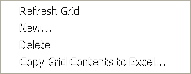 Grid area drop-down menu