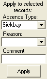 Absence Events Maintenance window (apply to selected records area)