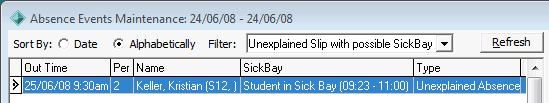 Absence Events Maintenance window (cutdown)