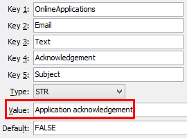 Acknowledgement Subject configuration setting