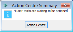 Action Centre Summary (4 info tasks)