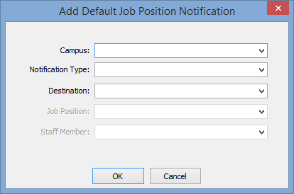 Add New Default Notification window