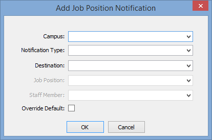 Add New Notification window