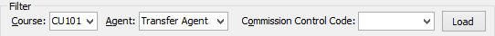 Agent Commission Schedule Maintenance window (Filter area)