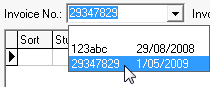 Agent Commission Schedule Maintenance window (Invoice No. field)