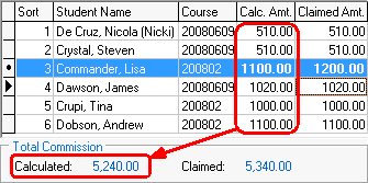 Agent Commission Schedule Maintenance window (Student courses assigned to invoice)