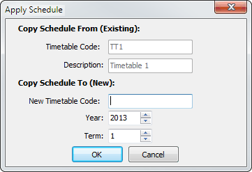 Apply schedule window (Timetable config)