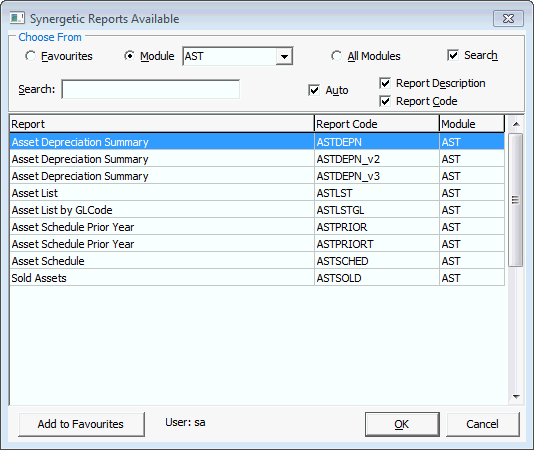 Assets Crystal Reports window