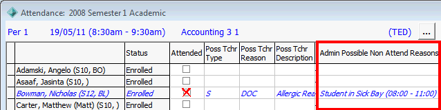 Attendance window (cut down)