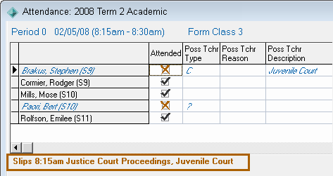 Attendance window (cut down)