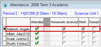 Attendance window (user-defined fields example)