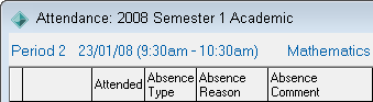 Attendance - Attendance officer mode grid headings